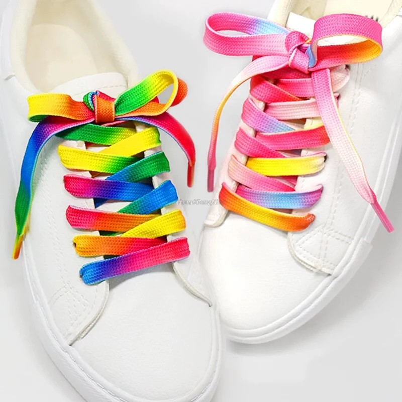 Gradient Shoelaces for Sneakers, Colorful Flat Shoe Laces for Casual Canvas Shoes, Sports Shoes, Trainers & Streetwear