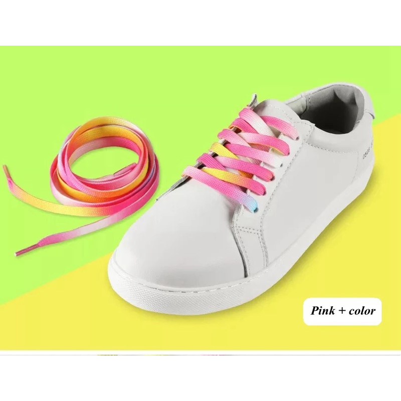 Gradient Shoelaces for Sneakers, Colorful Flat Shoe Laces for Casual Canvas Shoes, Sports Shoes, Trainers & Streetwear