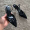 High Heels Women Sandals Mesh Embroidered Elegant Pointed Toe Slingback Party Wedding Bridal Dress Shoes for Women