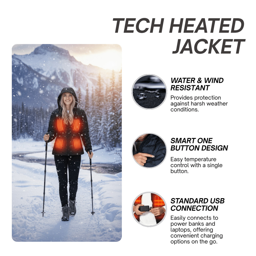 Unisex Heated Jacket Smart Warm Winter Jacket USB Electric Heating Jacket Winter Gift For Men And W 2