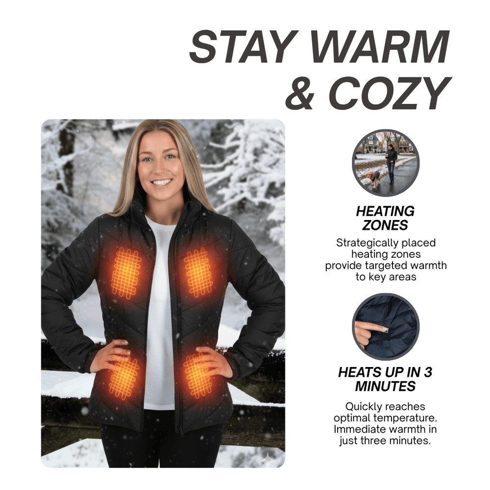 Unisex Heated Jacket Smart Warm Winter Jacket USB Electric Heating Jacket Winter Gift For Men And W 3