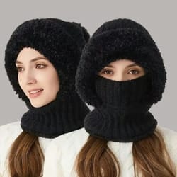 motorcycle winter head gear that shields ears & neck from wind, fleece-lined riding head cover