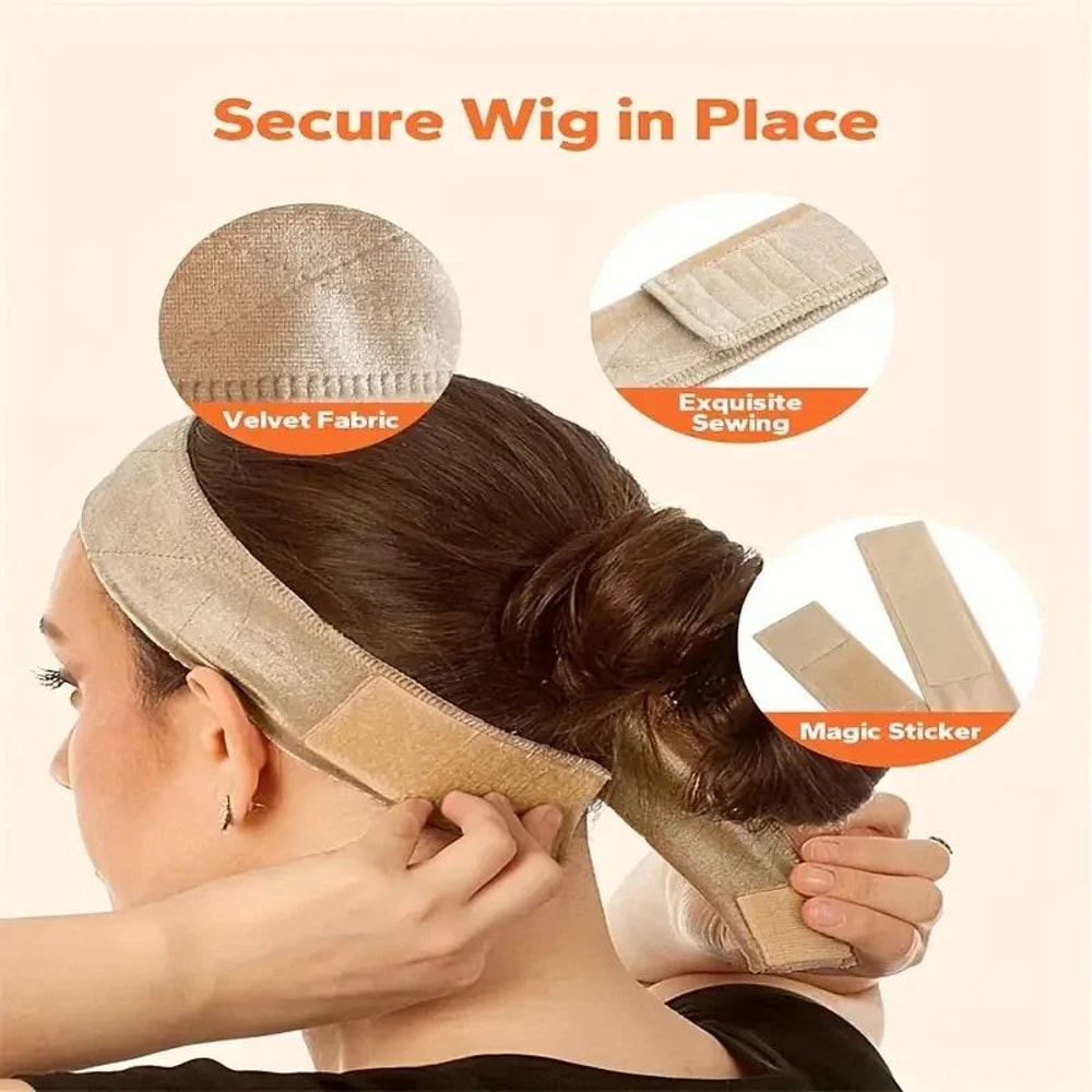 Velvet Wig Grip Band Adjustable Hair Band Elastic Secure Wig Headband For Comfortable Fit 2