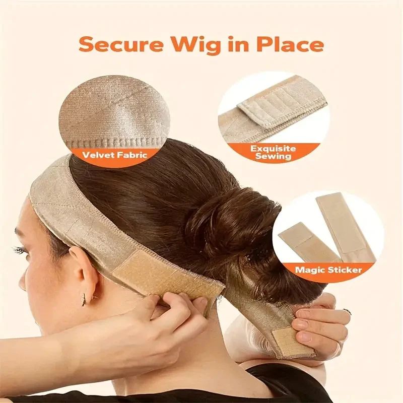 Velvet Wig Grip Band Adjustable Hair Band Elastic Secure Wig Headband For Comfortable Fit 2