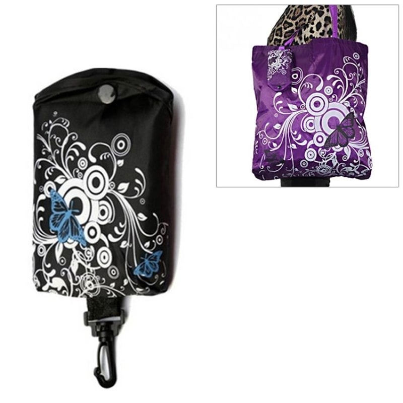 Foldable Shopping Bag Reusable Tote Compact Grocery Bag With Butterfly Design 11