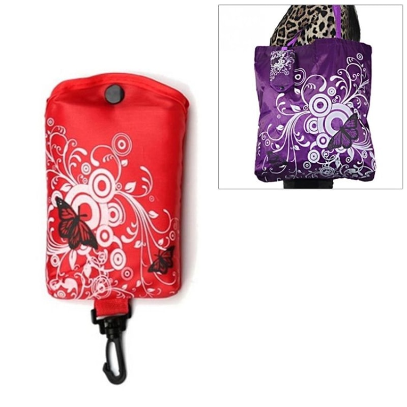 Foldable Shopping Bag Reusable Tote Compact Grocery Bag With Butterfly Design 8