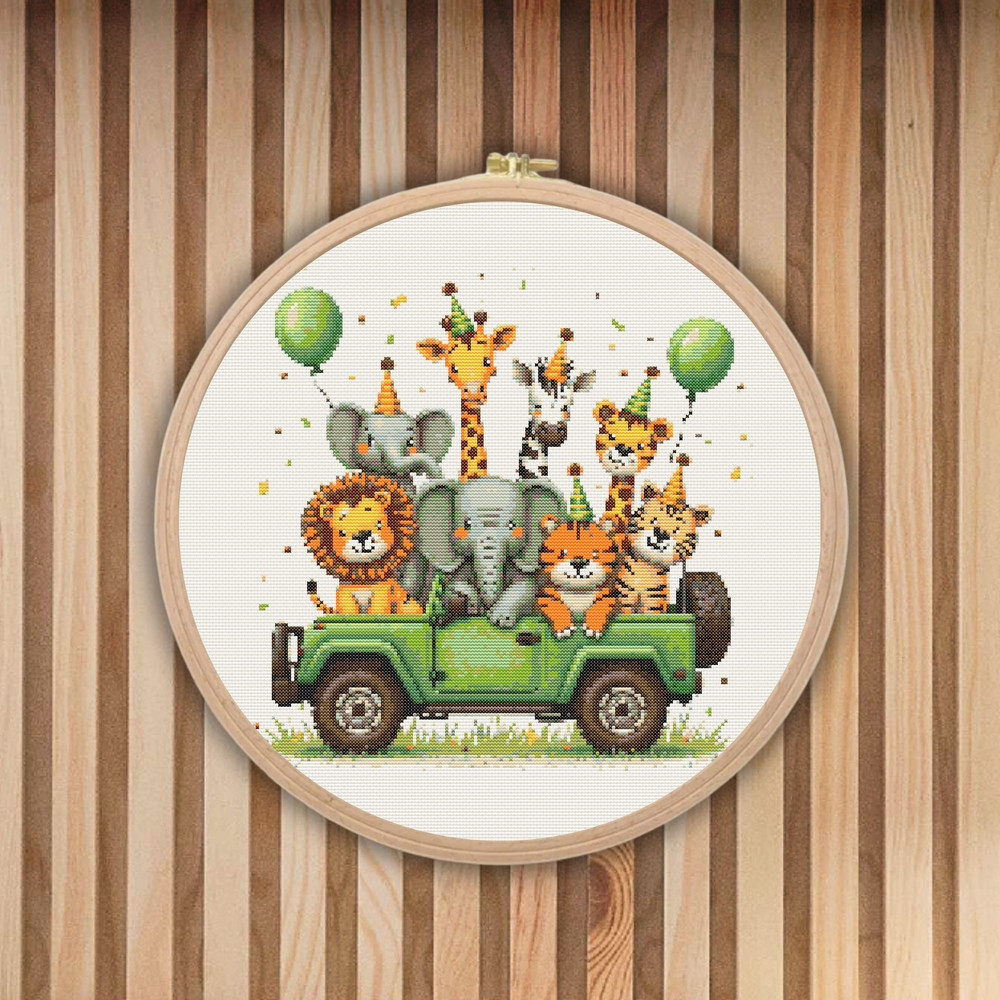 Safari Animals Cross Stitch Pattern PDF Baby Nursery Xstitch Counted Chart Modern Easy Instant Pa 9