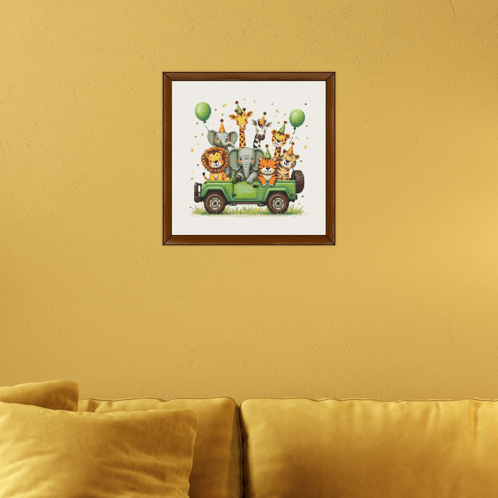 Safari Animals Cross Stitch Pattern PDF Baby Nursery Xstitch Counted Chart Modern Easy Instant Pa 7