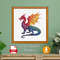 Cross Stitch Pattern Dragon Silhouette Ornament Rainbow Monochrome Fantasy Counted Crossstitch Patt 0