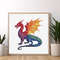 Cross Stitch Pattern Dragon Silhouette Ornament Rainbow Monochrome Fantasy Counted Crossstitch Patt 4