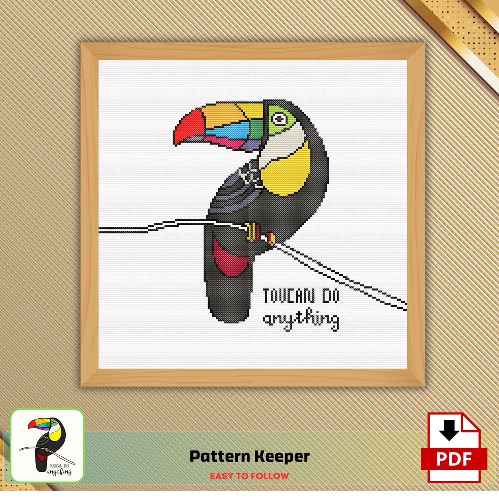 Toucan Do Anything Cross Stitch Pattern PDF Instant Download Toucan Do It Embroidery Cute Woodland 0