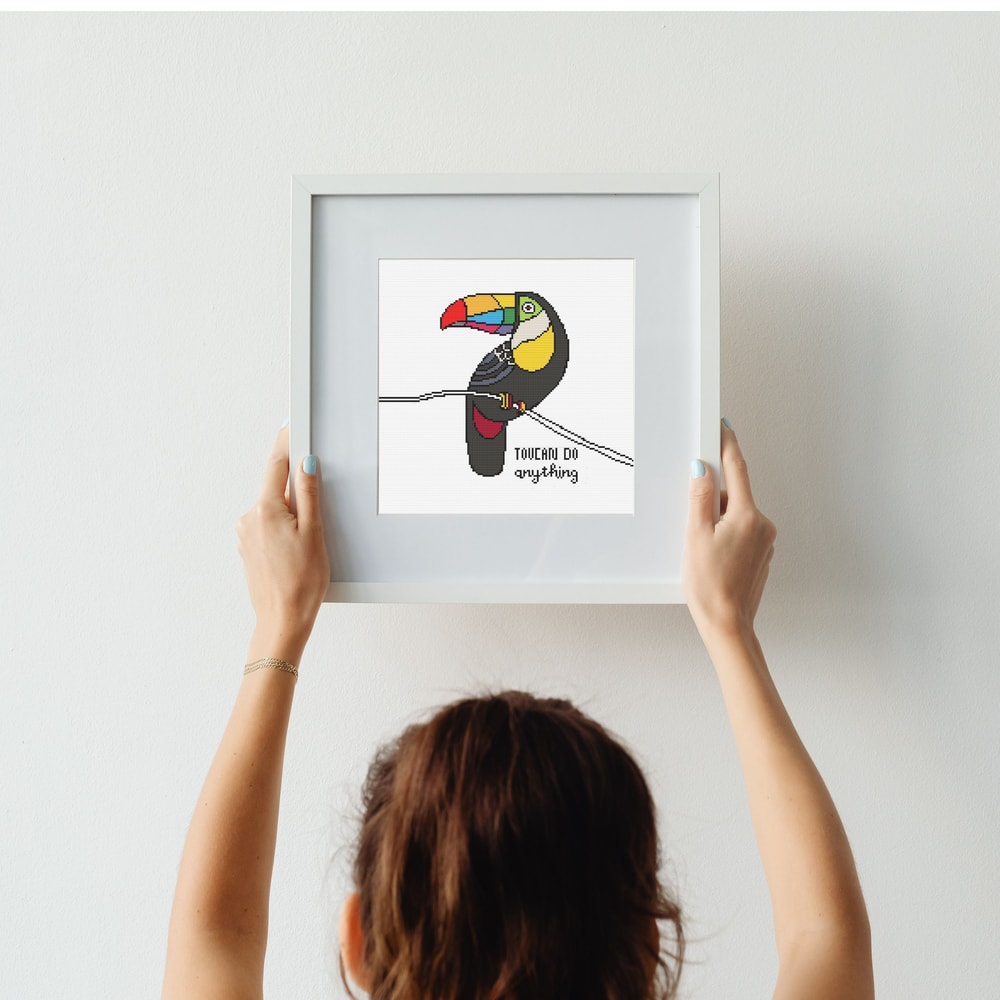 Toucan Do Anything Cross Stitch Pattern PDF Instant Download Toucan Do It Embroidery Cute Woodland 2
