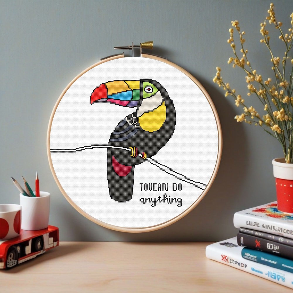 Toucan Do Anything Cross Stitch Pattern PDF Instant Download Toucan Do It Embroidery Cute Woodland 3