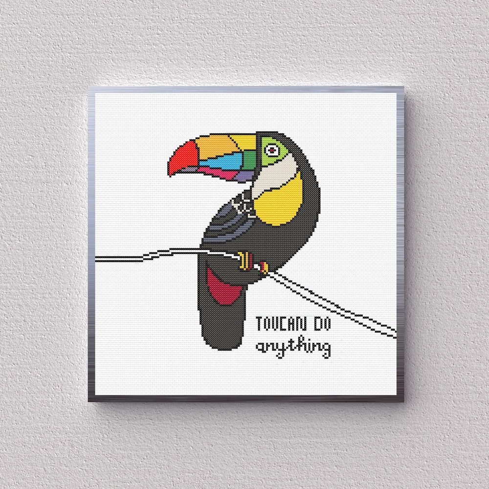 Toucan Do Anything Cross Stitch Pattern PDF Instant Download Toucan Do It Embroidery Cute Woodland 4