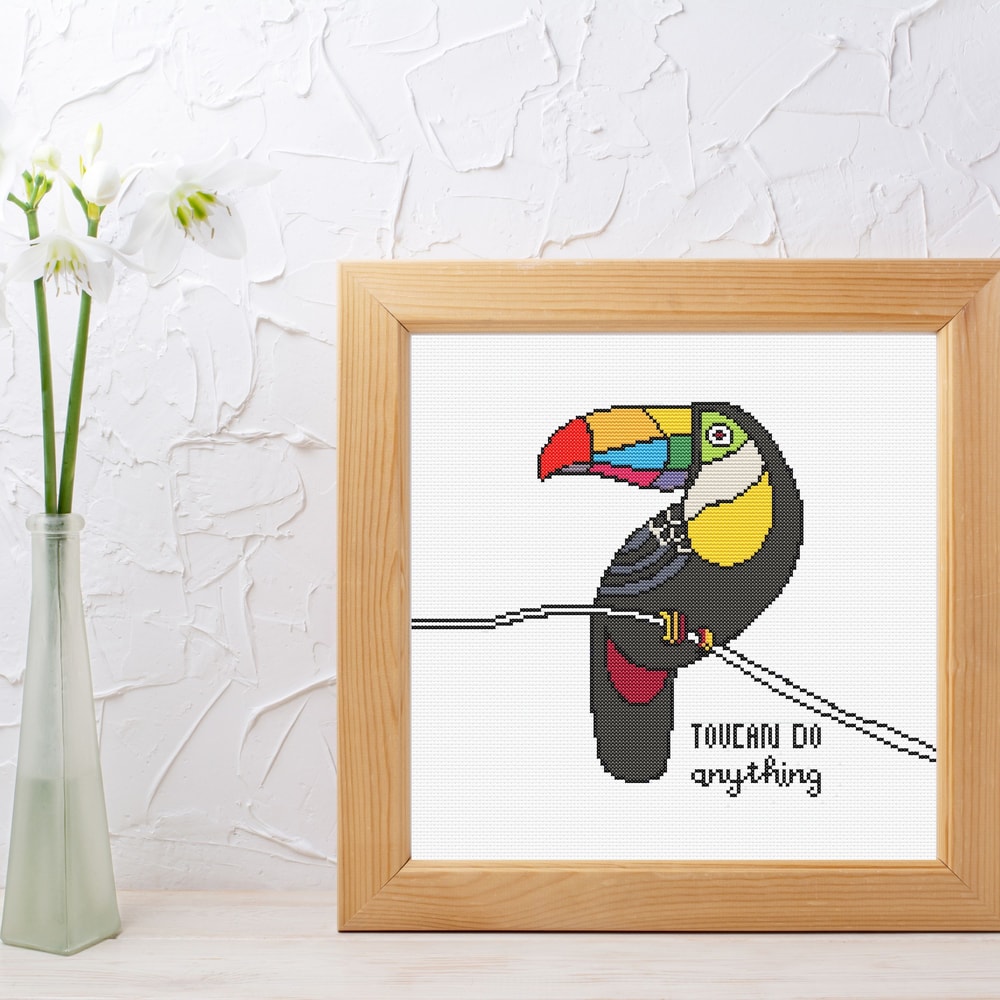 Toucan Do Anything Cross Stitch Pattern PDF Instant Download Toucan Do It Embroidery Cute Woodland 5