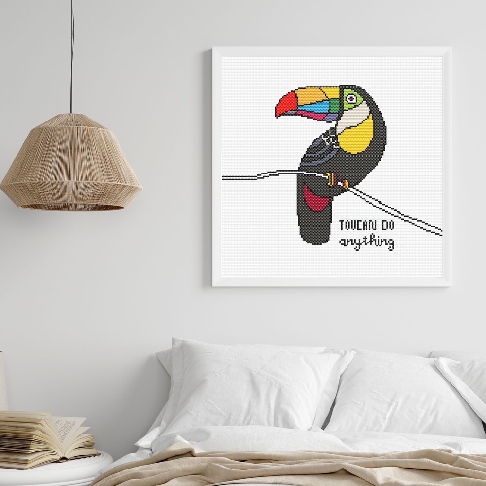 Toucan Do Anything Cross Stitch Pattern PDF Instant Download Toucan Do It Embroidery Cute Woodland 6