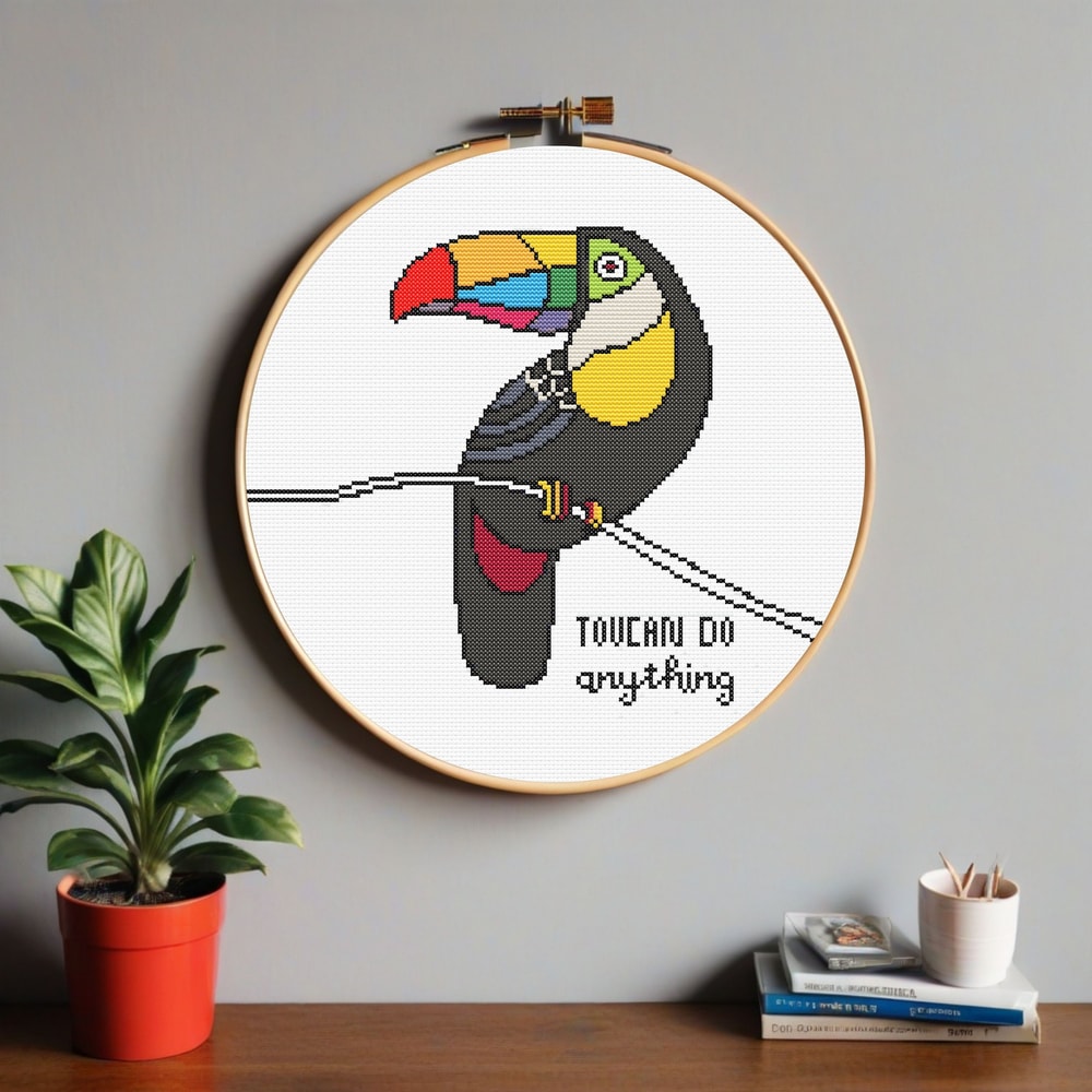 Toucan Do Anything Cross Stitch Pattern PDF Instant Download Toucan Do It Embroidery Cute Woodland 7