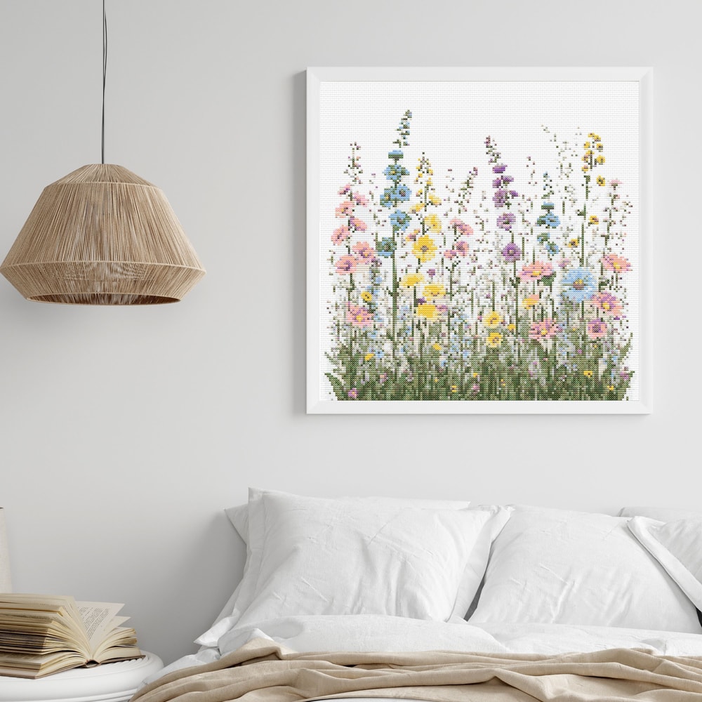Wildflowers Cross Stitch Pattern Instant PDF Download Wildflower Meadow Watercolor Cross Stitch Ha 6