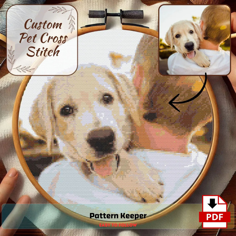 Custom Pet Crossstitch Kit Personalized Animal Crossstitch Bundle Pet Crossstitch Kit Custom Pet DI 0