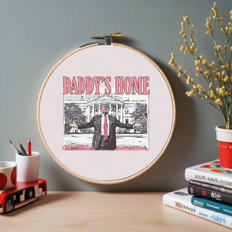 Daddys Home White House Cross Stitch Pattern Trump Won Cross Stitch Pattern Cross Stitch PDF Cross 3