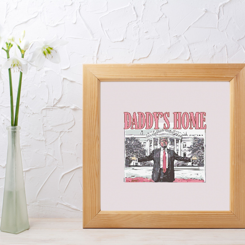 Daddys Home White House Cross Stitch Pattern Trump Won Cross Stitch Pattern Cross Stitch PDF Cross 5