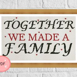 Cross Stitch Pattern,Valentines Day Gift,Custom Order,Family,Beginner Friendly,Newly Married,Romantic Qutoes,Modern