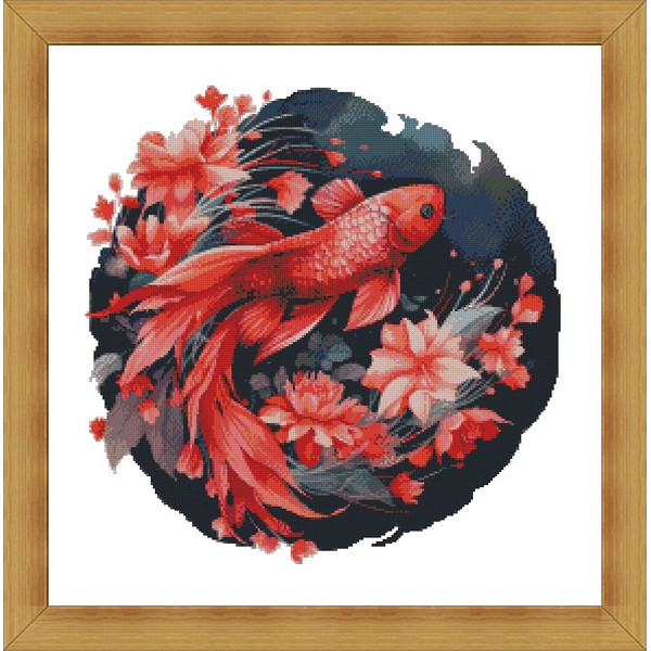 Red Fish Surrounded By Red Flowe2.jpg
