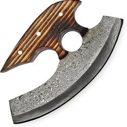 alfari alaskan ulu mezzaluna ulu knife traditional pizza cutter ulu stabilized wood handle crescent blade ulu knife