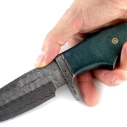 alfari damascus knife with leather sheath fixed blade hunting knives for men perfect for survival hunting