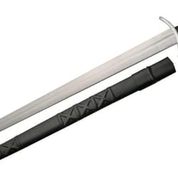 alfari d2 handmade sword leather handle calymore viking sword with leather sheath outdoor camping hiking