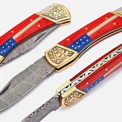 alfari custom handmade forge damascus steel folding pocket knife camping survival