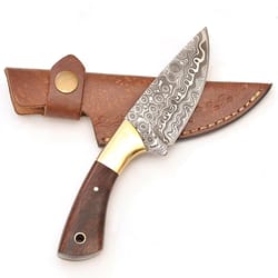 alfari 7 inche handmade fixed blade damascus steel cowboy knife hunting edc survival skinning and camping knife