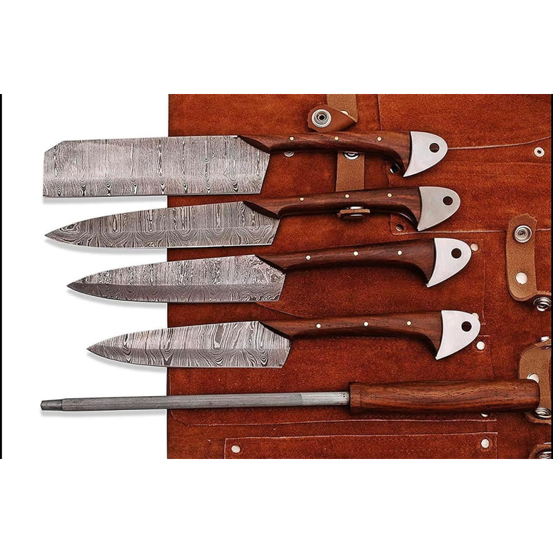 ALFARI Handmade Kitchen Knife Set 5 Piece High Carbon Damascus Steel Professional Chef Knife Set With Ultra Sharp Blade 0