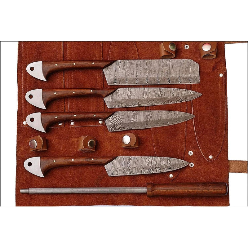 ALFARI Handmade Kitchen Knife Set 5 Piece High Carbon Damascus Steel Professional Chef Knife Set With Ultra Sharp Blade 1