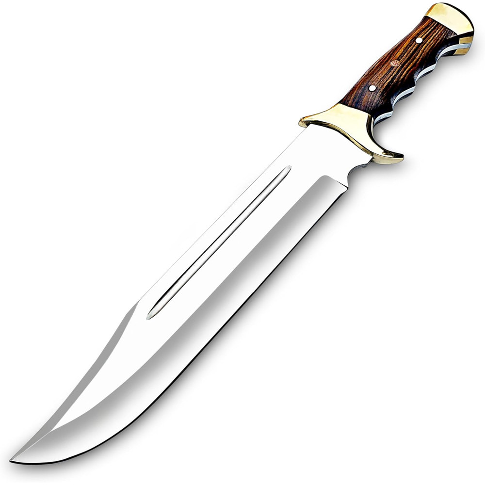 ALFARI D2 Steel 18 Inches Large Bowie Knife Full Tang Fixed Blade Rosewood Handle Hunting Knife Wit 1