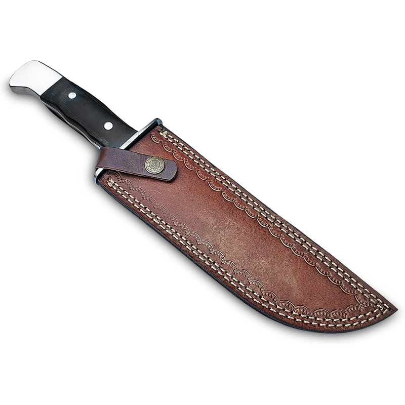 ALFARI D2 Steel 13 Inches Large Bowie Knife Full Tang Fixed Blade Black Micarta Handle Hunting Knif 3