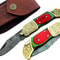 ALFARI Damascus Steel Pocket Knife Hand Made Folding Knife Outdoor Pocket Knife For Camping Hiking 0