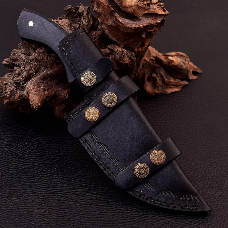 Alfari D2 Tracker Knife Full Tang Fixed Blade Hunting Knife EDC Horizontal Carry Knife Scout Carry  1