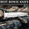 Custom Handmade Steel Bowie Knife 15 Inches Fixed Blade With Leather Sheath For Outdoor Survival Ca 2