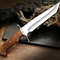 Custom Handmade 135 Inches Bowie Knife Fixed Blade With Leather Sheath For Outdoor Survival EDC Cam 2