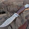 Custom Handmade 13 Inches Bowie Knife Fixed Blade With Leather Sheath For Outdoor Survival EDC Camp 0