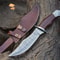 Custom Handmade 13 Inches Bowie Knife Fixed Blade With Leather Sheath For Outdoor Survival EDC Camp 1