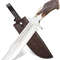 ALFARI D2 Bowie Knife Stag Horn Large Crocodile Dundee Bowie Knife With Leather Sheath Fixed Blade 0