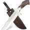 ALFARI D2 Bowie Knife Stag Horn Large Crocodile Dundee Bowie Knife With Leather Sheath Fixed Blade 0