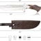 ALFARI D2 Bowie Knife Stag Horn Large Crocodile Dundee Bowie Knife With Leather Sheath Fixed Blade 2