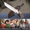 ALFARI D2 Bowie Knife Stag Horn Large Crocodile Dundee Bowie Knife With Leather Sheath Fixed Blade 5