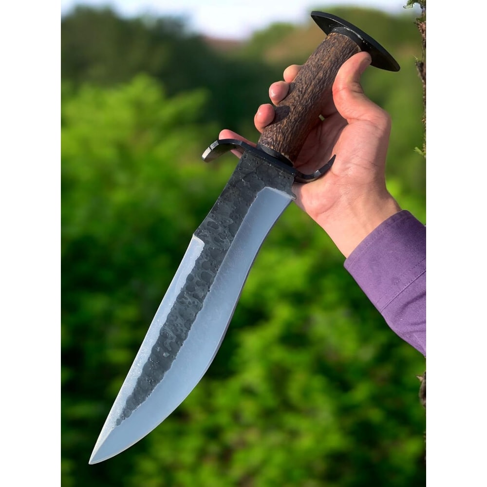 ALFARI D2 Bowie Knife Stag Horn Large Crocodile Dundee Bowie Knife Fixed Blade Hunting Knife With L 0