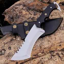 handmade tracker knife with sheath outdoor knife survival camping knife d2 steel fixed blade hunting knife