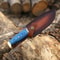 ALFARI Handmade Damascus Steel Fixed Blade Skinning Hunting Knife With Gut Hook Best For Outdoor Ca 2