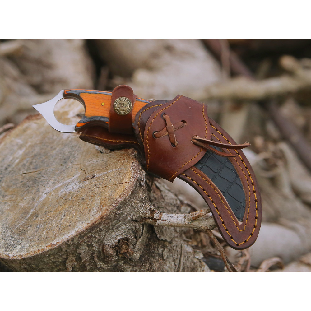 ALFARI Karambit Knife Fixed Blade With Sheath Claw Knife Black Organ Handle Sharp Blade Camping Kni 2